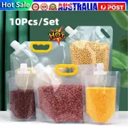 10Pcs Grain Moisture-proof Sealed Bag, Transparent Grain Storage Suction Bags VP