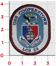 NAVY USS COOPERSTOWN LCS-23 EMBROIDERED PATCH WITH HOOK & LOOP