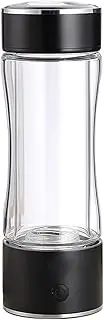 Hydrogen Water Bottle Portable Hydrogen Water Generator Hydrogen-Rich Water Bottle Hydrogen Water Ionizer Machine with SPE Technology 3 Min Make Hydrogen Content Up to 1500 PPB 330 Ml(Black 2)