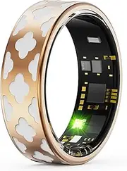 Ladies Smart Ring for Women BP Monitor Fitness Ring Heart Rate Monitor SP-O2 Sleep Tracker Health Ring Pedometer Calories Step Counter GPS Waterproof Compatible with iOS Android Phones Gift for Her