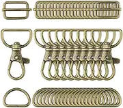 [Ｓｉｍｈｏａ] 50x Keychain Swivel Hooks Swivel Snap Hooks Wallet Attachment Hardware Gifts Rotating Key Buckle Set for Handbag DIY Crafts