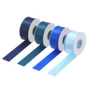 4 Rolls Satin Ribbon, 1" 10 Yards Light Blue/Blue/Bright Blue/Navy Blue