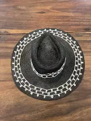 brixton hat Black And White Woven Size S 7 Sun Hat Cowboy Hat