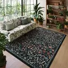 Floral 5x7 Rug for Living Room, Soft Washable Area Rugs for Bedroom, Botanica...