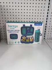 2pc Bentgo Kids Sharks Leak-Proof Lunch Box & Water Bottle Set Sharks New Store