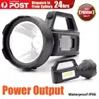 New LED Handheld Flashlight Floodlights Power Output Light Torch Rechargeable AU