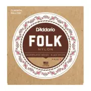 D'Addario EJ32 Folk Nylon Guitar Strings, Silverplated Wound, Black Nylon
