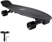 WHOME Skateboards - 27'' Cruiser Skateboard Complete for Adult/Kid Girl/Boy Beginner/Pro Commuting Retro Plastic Deck ABEC-9 Bearings with T-Tool