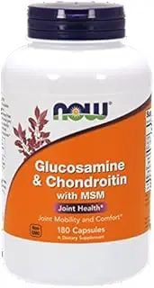 NOW Foods Glucosamine 1.1g, Chondroitin 1.2g, with MSM 300mg, 180 Capsules (Pack of 2)