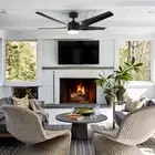 52 Inch Ceiling Fan with Light, Outdoor Ceiling Fan with Light, Reversible DC...