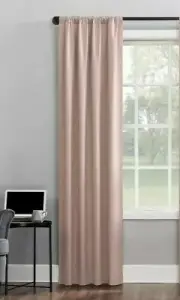 Sun Zero Cyrus Thermal 100% Blackout Back Tab Curtain Panel, 40" x 63", Blush Pi