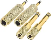 ASAKKURA 4pcs Headset Adapter 3.5mm Adapter Headphone Jack Audio Jack Audio Adapter 3.5mm Jack to Microphone Adapter 1/4 Inch to 3.5mm to 3.5mm Jack 3.5 Mm Adapter