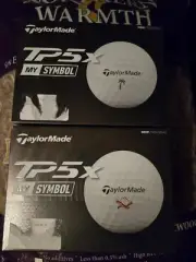 TaylorMade 2024 TP5X My Symbol Golf Balls - 2 Dozen New In Box!! Bacon/Egg, Palm