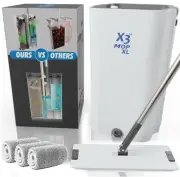 X3 Mop XL, Separates Dirty and Clean Water, 3-Chamber Design, Flat Mop and Bu...