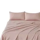 Cleverpolly Vintage Washed Microfibre Sheet Set (Pink King Single) fabric,linen,