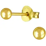 14K Gold Plated Gold Ball Stud Earrings
