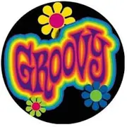 [Lunch Money] 70's Retro Groovy "excellent", fashionable" or "amazing" Throwback Button Badge Pin, Metal, metal