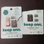 ONN. MicroSDXC Cards 128GB AND TWO 64GB w/ Adapters and USB 3.2 Pro Card Reader