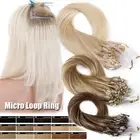 Russian Human Hair Extensions Remy Micro Loop Ring Beads Thick Full Head BLONDE