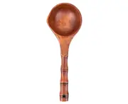 Spoon Anti-scald Labor-saving Ergonomics Dining Rice Soup Non Stick Oval Spoon for Home -Ebony