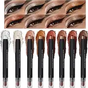 8 Colors Highlight Eyeshadow Pencil - Water-Resistant Cream Eyeshadow | Soft And Creamy Texture | Waterproof, Long-Lasting, Smudge-Proof | Highlighter Shimmer Creamy Liner For Women Girls Beauty Holid