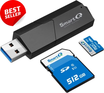 USB 3.0 SD Card Reader Adapter Hub for SD, MicroSD, PC, Mac, Laptop, Switch