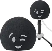 YOUSHARES Blue Snowball Microphone Windscreen - Customizing Pop Filter Foam Cover for Improve Blue Snowball iCE Mic Audio Quality (Smile)