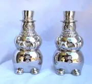 Christmas snowmen salt pepper shakers International silver Holiday decor