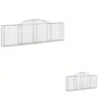 Gabion Baskets Arched Retaining Walls Mesh Cage 6 pcs Galvanised Iron vidaXL