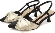 Liberty Doll(リバティー ドール) 4190 Women's Mule Pumps, Sandals, Big Ribbon, 2.4 inches (6 cm) Heels, Pointed Toe, Satin