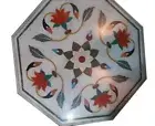 18" Marble Side Table Carnelian Pietra Dura Inlay Art Home Decorative