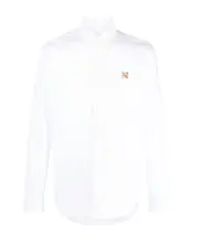 Maison Kitsuné Fox Head-Patch Long-Sleeved Shirt SHIRTS CM37 White
