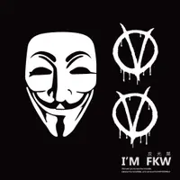 在飛比找蝦皮購物優惠-反光屋FKW V怪客 V符號 面具 反光貼紙 1份包含3張 