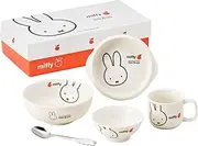 Kaneshotouki 242740 Dick Bruna Miffy Tableware Set, Children, Tableware, Baby, Apple Pattern, Miffy Goods, Dishwasher Safe, Microwave Safe, Box Size 12.0 x 6.5 x 3.3 inches (30.5 x 16.5 x 8.5 cm),
