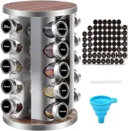 Rotating Spice Rack Organizer, 20 Jars Revolving Seasoning Organizer