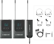 Phenyx Pro Dual Digital Wireless Microphone System, Portable Mini Receiver, 2X15