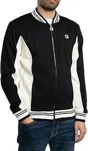 [FILA] Settanta Baseball Track Jacket - Black/Gardenia