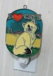 I LOVE CATS WITH CLEAR DARK BLUE SKY NIGHTLIGHT (SUNCATCHER LIGHT)