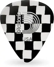 D'Addaro Checkerboard Celluloid Guitar Picks, Heavy, 10 Pack