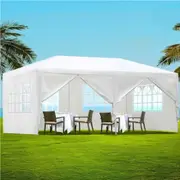 1 Gazebo 3x6m Camping Canopy 6 Panel White InstaHut