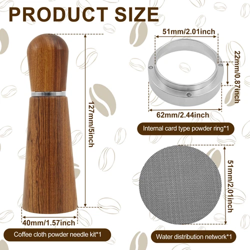 Coffee Distribution Stirrer Tool Set Dosing Funnel and Puck Screen Set DezMx