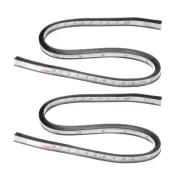 2pcs Flexible Ruler 16 Inch 40cm Curve Ruler for Engineering Drawing, Black