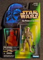 Star Wars Power Of The Force LUKE SKYWALKER: HOTH (1996 Hasbro) Green Hologram