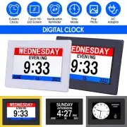 7'' LED Large Digital Day Clock Calendar Dementia Date Week Month Year Time Wall