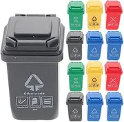 Totority Mini Trash Can Toy 15Pcs Push Vehicles Garbage Cans Curbside Vehicle Garbage Bin Model Rubbish Container Pretend Toy Decoration Furniture Accessories