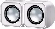 JSEIAJB 2 PCS Laptop Desktop Computer Mini Audio Wired Speaker Multimedia Subwoofer(White-Mountain peach7)