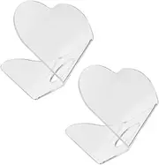 CTIRCHIU Nail Art Palette Set 2pcs Acrylic Makeup Mixing Tray Heart Shape Nail Polish Plate Display for Salon