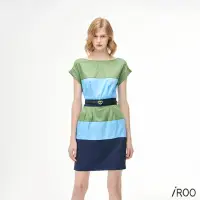 在飛比找momo購物網優惠-【iROO】拼接洋裝