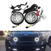 Black LED Mini Rally Driving Fog Light Halo DRL For Mini Cooper R55 R56 R57
