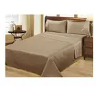 New Ramesses 1000 TC Pima Cotton Narrow Stripe Queen Sheet Set Mocha